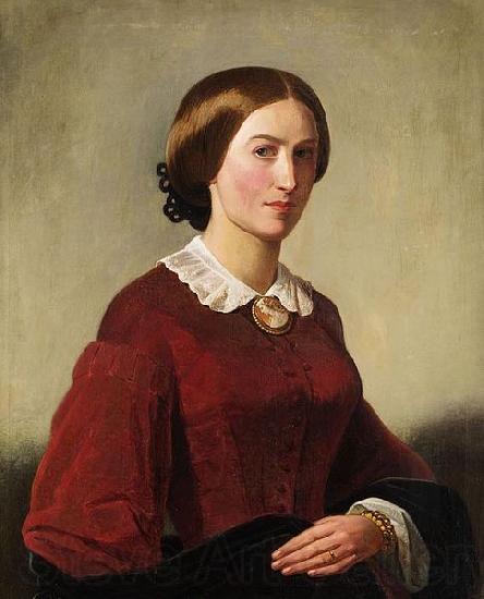 Theodor Leopold Weller Portrat einer Dame mit Brosche Germany oil painting art